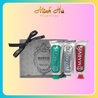 Set kem đánh răng Marvis 25ml loại bỏ mảng bám, sạch răng thơm miệng