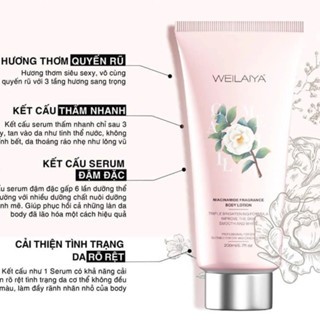 Dưỡng thể trắng da dưỡng ẩm hoa trà WEILAIYA Niacinamide Fragrance Body Lotion 200ml dưỡng ẩm da trắng hồng tự nhiên