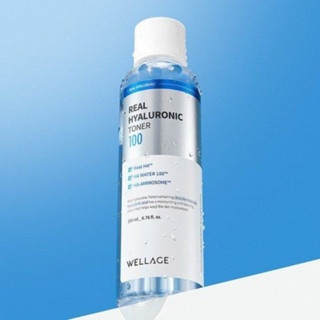 Nước hoa hồng Wellage Real Hyaluronic 200ml cấp ẩm làm dịu da thấm nhanh