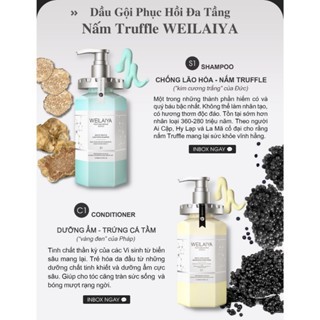 Dầu gội + xả phục hồi nấm TRUFFLE WEILAIYA S1 C1 450ml phục hồi đa tầng chăm sóc tóc