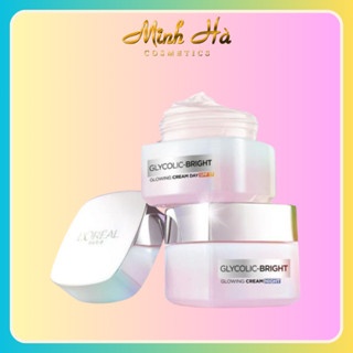 Kem dưỡng Loreal Paris Glycolic-Bright Glowing Cream 50ml sáng mịn mờ thâm nám ngày và đêm