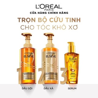 Dầu gội xả cao cấp Loreal Paris Elseve Extraordinary 440ml dưỡng tóc suôn mượt ngăn ngừa xơ rối