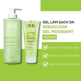 Gel rửa mặt SVR Sebiaclear + Physiopure Gelee + Topialyse Lavant 400ml giúp làm sạch sâu, kiểm soát dầu và ngăn mụn