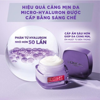 Kem dưỡng Loreal Paris Revitalift Hyaluronic Acid 8H Oil Control + Line Filling 50ml cấp ẩm kiềm dầu