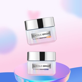 Kem dưỡng Loreal Paris Glycolic-Bright Glowing Cream 50ml sáng mịn mờ thâm nám ngày và đêm