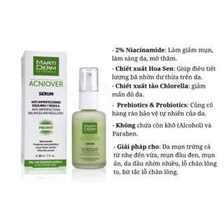 Tinh chất MartiDerm Acniover Serum Prevent 30ml giảm mụn và kiểm soát dầu
