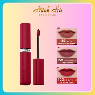 Son kem lì Loreal Infallible Matte Resistance 5g lên màu chuẩn lâu trôi
