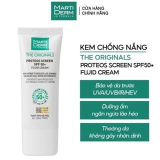 Kem chống nắng MartiDerm The Originals Proteos Screen SPF50+ Fluid Cream 40ml chống nắng phổ rộng bảo vệ da hiệu quả