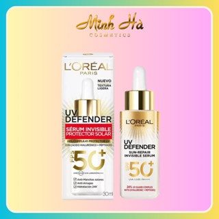 Serum chống nắng Loreal UV Defender Sun-Repair Invisible Serum SPF 50+ PA++++ 30ml mỏng nhẹ hỗ trợ cải thiện da