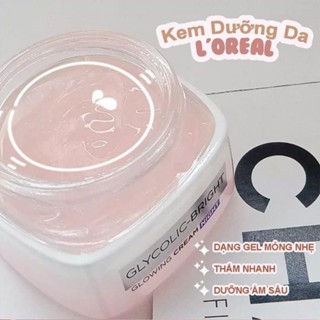Kem dưỡng Loreal Paris Glycolic-Bright Glowing Cream 50ml sáng mịn mờ thâm nám ngày và đêm