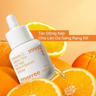 Serum Innisfree Vitamin C Green Tea Enzyme Brightening 30ml dưỡng trắng da mờ thâm mụn