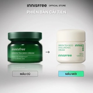 Kem dưỡng trà xanh Innisfree Green Tea Seed Hyaluronic Cream 50ml (Mẫu mới) dưỡng ẩm phục hồi da