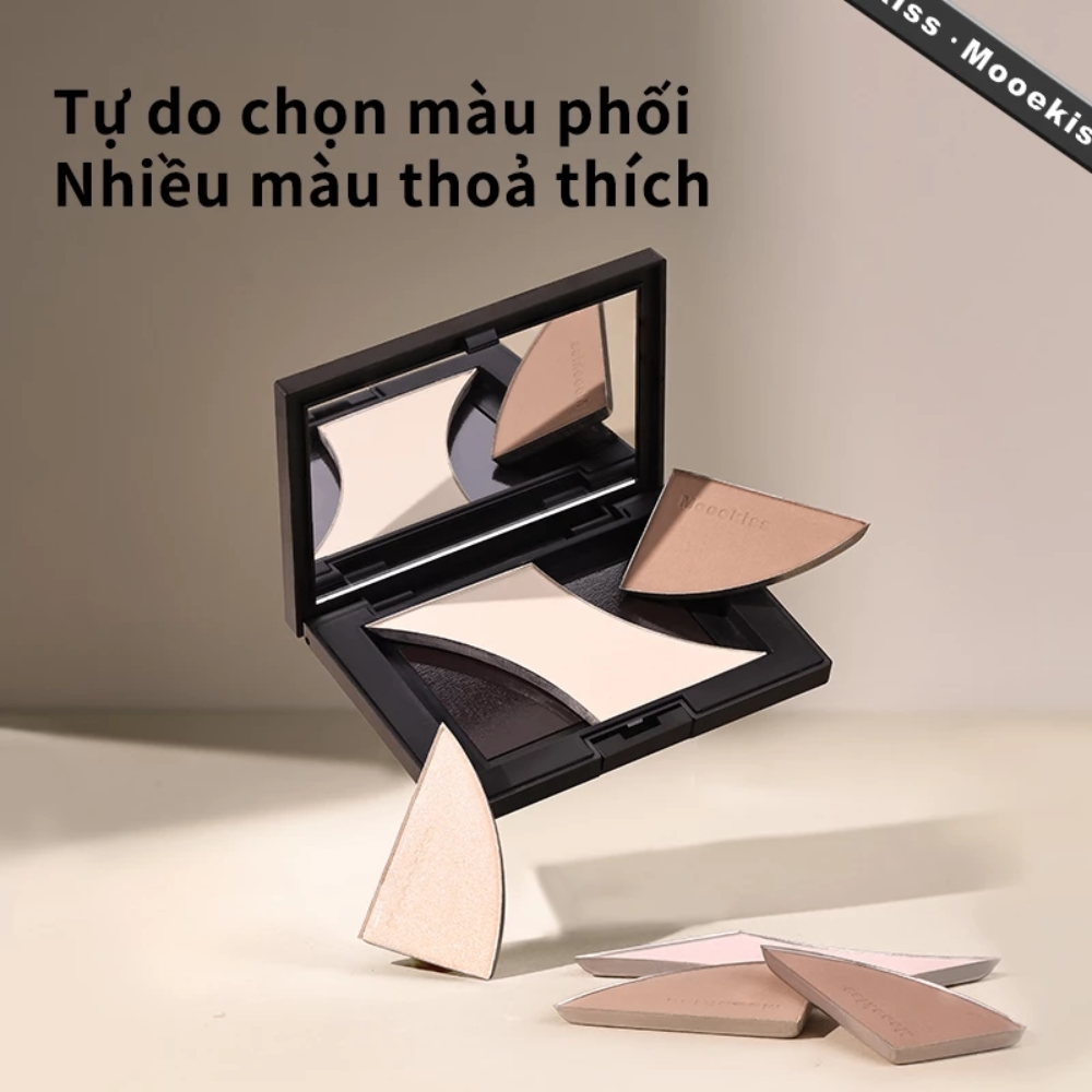 Bảng tạo khối Mooekiss Three-color Sculpting Palette 16.5g trang điểm tự nhiên bám màu tốt