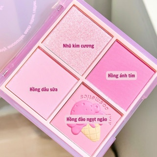 Phấn má hồng XIXI 4 ô D511 10g chất phấn mềm mịn lì bền màu