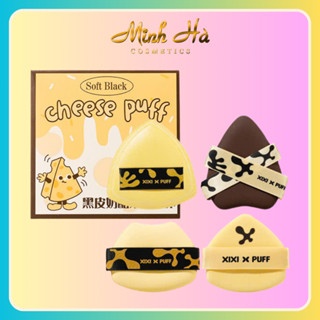 Hộp 4 mút trang điểm Xixi Soft Black Cheese Puff GJ164 36g mềm mại đàn hồi