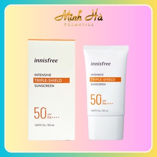 Kem chống nắng Innisfree Triple Shield SPF50+ PA+++ 2022 50ml giúp điều chỉnh màu da, chống thắm nước
