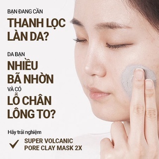 Mặt nạ đất sét Innisfree Super Volcanic Pore Clay Mask 2X 100ml giúp loại bỏ bã nhờn cho da sáng mịn
