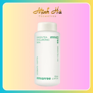 Nước hoa hồng Innisfree Green Tea Hyaluronic Skin 170ml (Mẫu mới) cấp ẩm làm sạch da