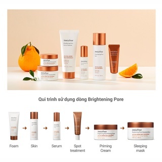 Sữa rửa mặt Innisfree Brightening Pore Facial Cleanser 150ml làm sạch & đàn hồi da