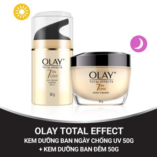 Kem dưỡng da ban ngày và đêm Olay Total Effect 7in1 50g chống lão hóa trắng da giúp làn da căng mịn