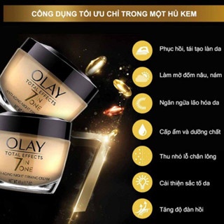Kem dưỡng da ban ngày và đêm Olay Total Effect 7in1 50g chống lão hóa trắng da giúp làn da căng mịn
