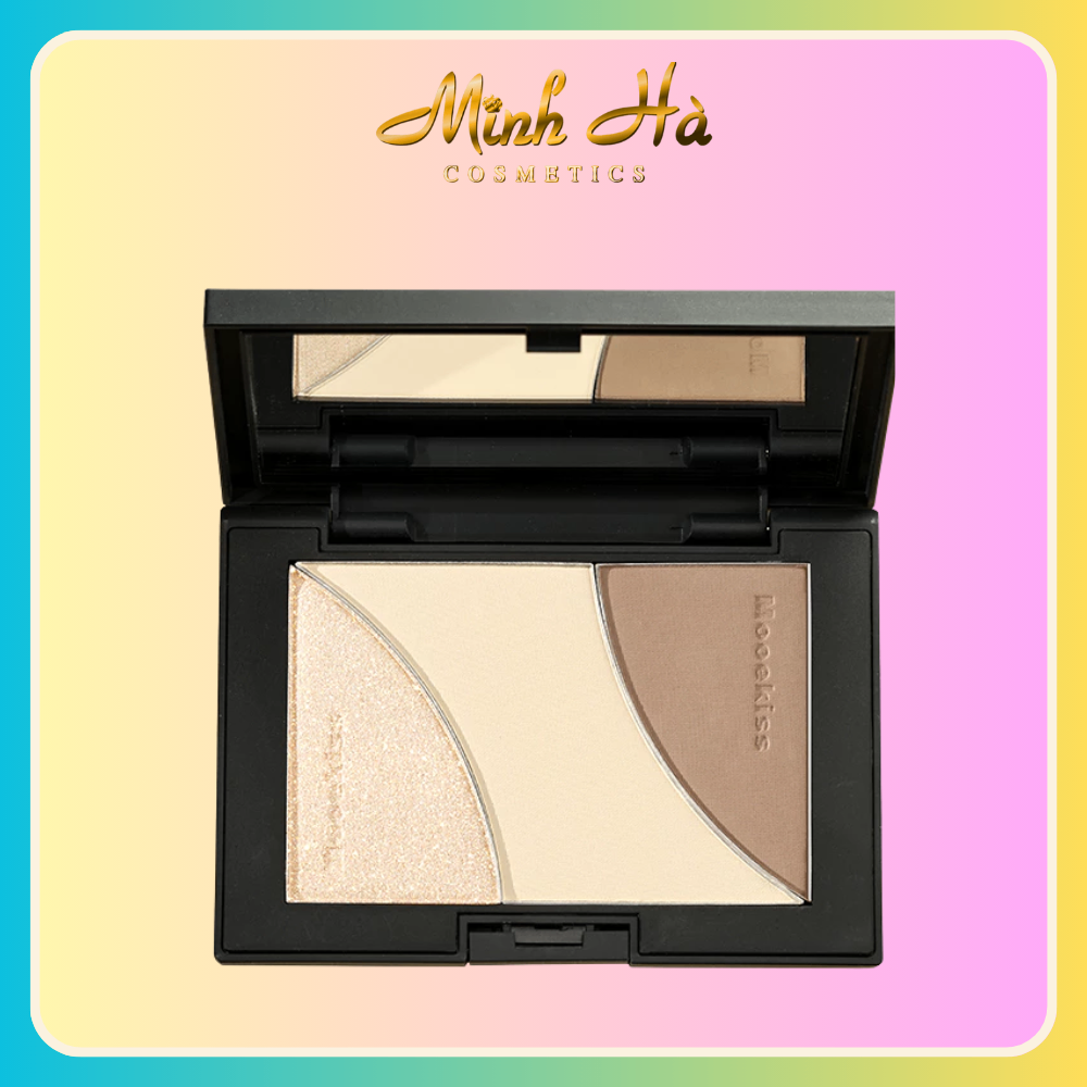 Bảng tạo khối Mooekiss Three-color Sculpting Palette 16.5g trang điểm tự nhiên bám màu tốt