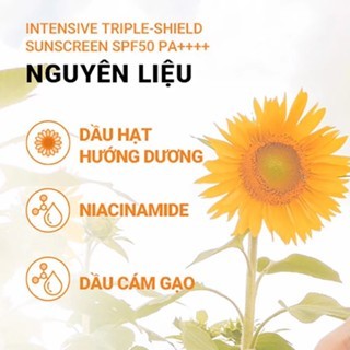 Kem chống nắng Innisfree Triple Shield SPF50+ PA+++ 2022 50ml giúp điều chỉnh màu da, chống thắm nước