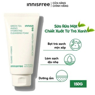 Sữa rửa mặt Innisfree Green Tea Amino Hydrating Foam Cleanser 150ml chiết xuất trà xanh dành cho da nhờn mụn
