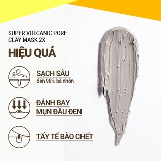 Mặt nạ đất sét Innisfree Super Volcanic Pore Clay Mask 2X 100ml giúp loại bỏ bã nhờn cho da sáng mịn