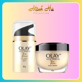 Kem dưỡng da ban ngày và đêm Olay Total Effect 7in1 50g chống lão hóa trắng da giúp làn da căng mịn