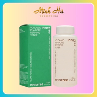 Nước hoa hồng Innisfree Volcanic PHA Pore Refining Toner 170ml làm sạch kiểm soát bã nhờn