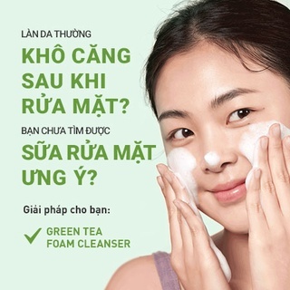 Sữa rửa mặt Innisfree Green Tea Amino Hydrating Foam Cleanser 150ml chiết xuất trà xanh dành cho da nhờn mụn
