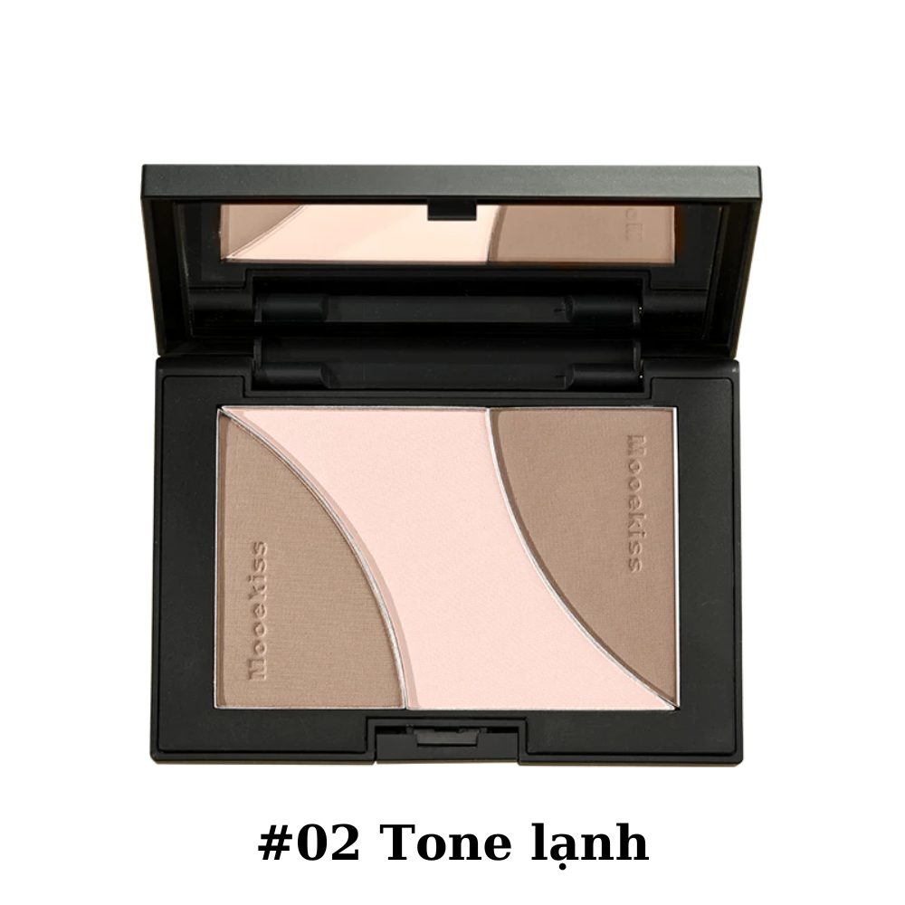 Bảng tạo khối Mooekiss Three-color Sculpting Palette 16.5g trang điểm tự nhiên bám màu tốt