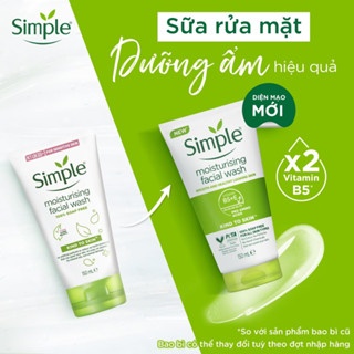Sữa rửa mặt Simple Moisturising Facial Wash 150ml giúp dưỡng ẩm cho da nhạy cảm