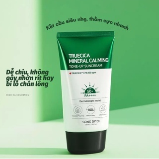 Kem chống nắng some by mi Truecica Mineral 100 Calming Suncream 50ml hỗ trợ giảm mụn và bảo vệ da