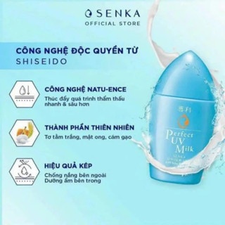 Sữa chống nắng Senka Perfect UV Milk 40ml mỏng nhẹ không nhờn rít