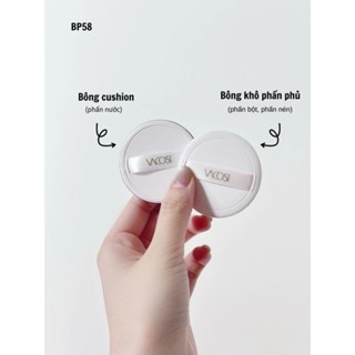 Set 2 bông trang điểm Vacosi dáng tròn BP58 chất bông mềm mịn che phủ tốt