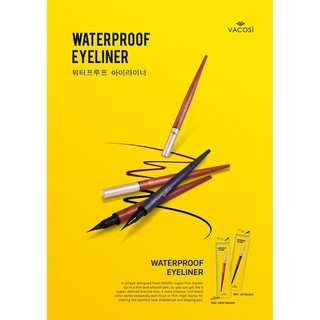 Bút dạ kẻ mắt nước siêu lì Vacosi Natural Studio Waterproof Eyeliner nét mảnh lì lâu trôi