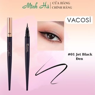 Bút dạ kẻ mắt nước siêu lì Vacosi Natural Studio Waterproof Eyeliner nét mảnh lì lâu trôi