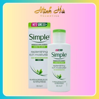 Sữa dưỡng ẩm Simple Kind To Skin Replenishing Rich Moisturiser 125ml dưỡng ẩm sáng da