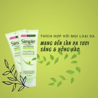 Tẩy da chết Simple Kind To Skin Soothing Facial Scrub 75ml dành cho da nhạy cảm