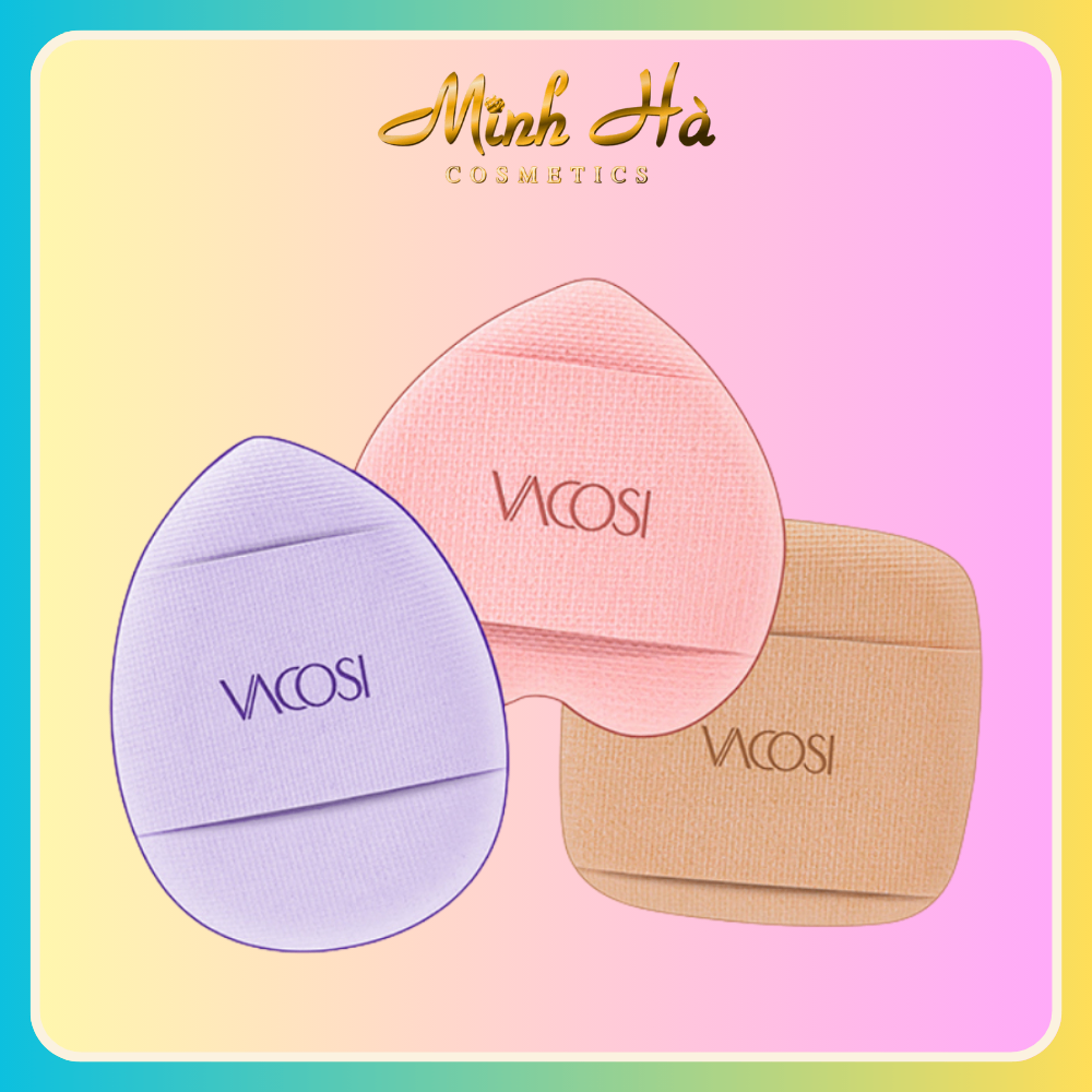 Set 3 bông cushion nhỏ xỏ ngón Vacosi top finger cushion BP54 10g nhỏ gọn tiện lợi