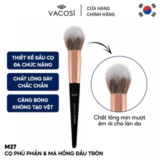 Cọ phủ & má đầu tròn Vacosi Blush & Powder M27 chất lông mềm mại