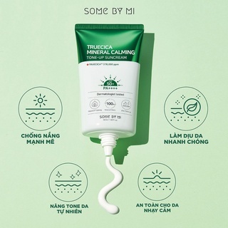 Kem chống nắng some by mi Truecica Mineral 100 Calming Suncream 50ml hỗ trợ giảm mụn và bảo vệ da