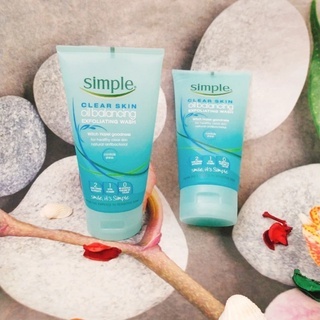 Sữa rửa mặt Simple Clear Skin Oil Balancing Exfoliating Wash 150ml kiểm soát dầu, nhờn