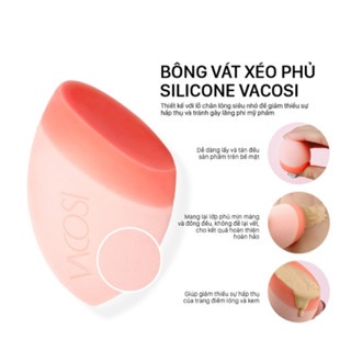 Bông phấn Vacosi vạt xéo phủ Silicone PH06 đàn hồi mềm mại