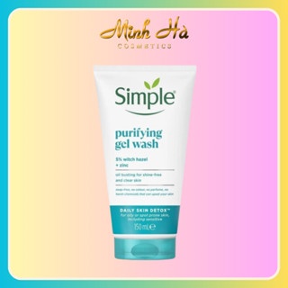 Sữa rửa mặt Simple Purifying Gel Wash Shine Free And Clear Skin 150ml giảm bóng nhờn, giảm mụn