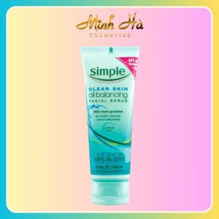 Kem tẩy tế bào chết kiềm dầu Simple Clear Skin Oil Balancing Facial Scrub 75ml làm dịu kiểm soát dầu nhờn