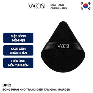 Bông phấn khô Vacosi tam giác đen BP52 bông phấn mềm mại nhỏ gọn tiện lợi