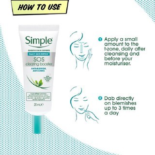 Kem dưỡng ẩm Simple Daily Skin Detox SOS Clearing Booster 25ml làm dịu da